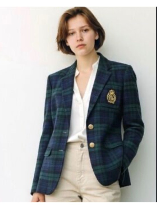 Lauren Ralph Lauren Jackets & Blazers - Lauren Ralph Lauren Women's Plaid Wool-Blend Twill Blazer Size 6 Green Jacket